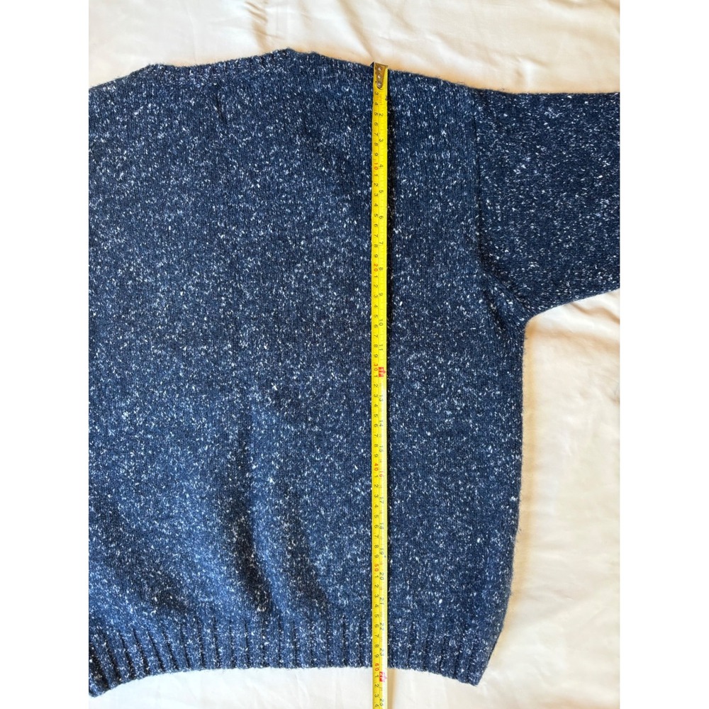 Vintage Gap Wool Blend Marled Knit Crewneck Sweater Navy Blue Speckled Small - Picture 4 of 5